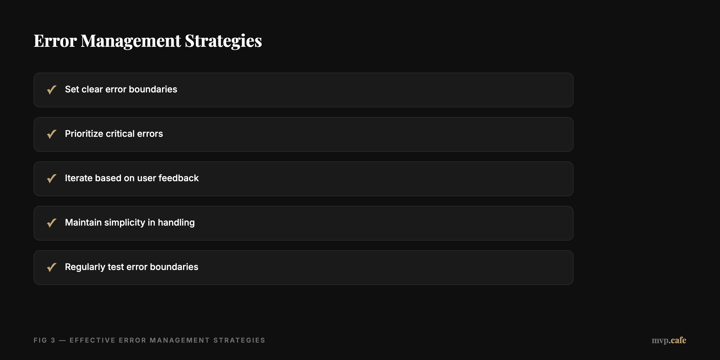 checklist — Checklist of error management strategies